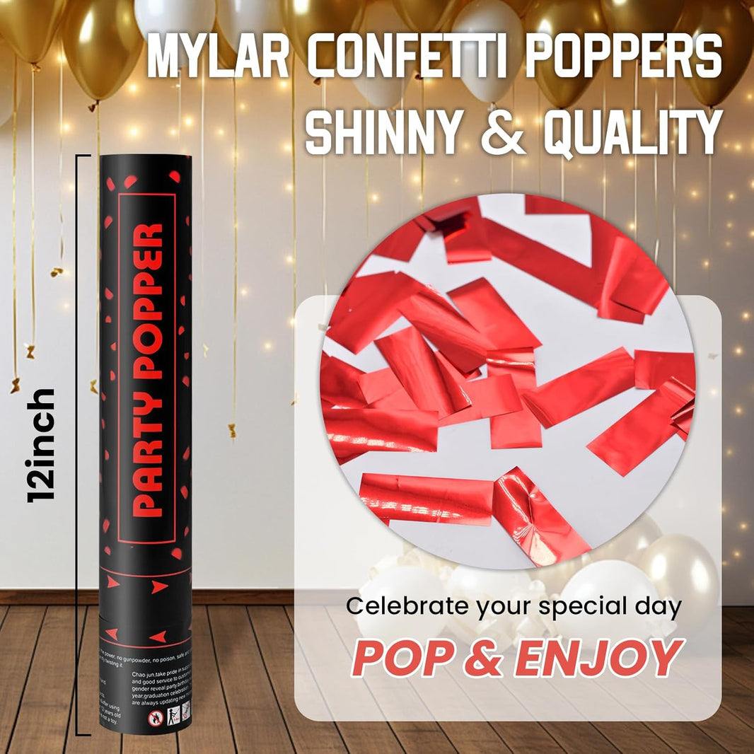 Confetti Popper (12 in, Red Confetti)