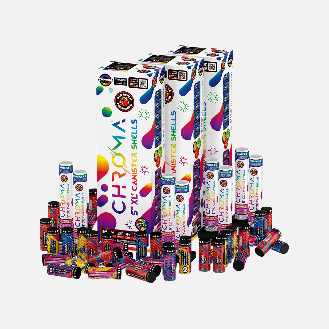 Color-Changing Chroma 24-Shot 5 in. XL Canister Shells