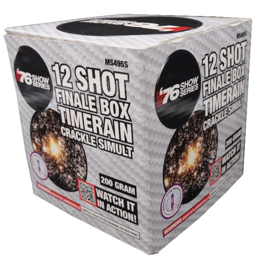 Timerain Crackle (5sec) 12-Shot Standard Aerial Cake
