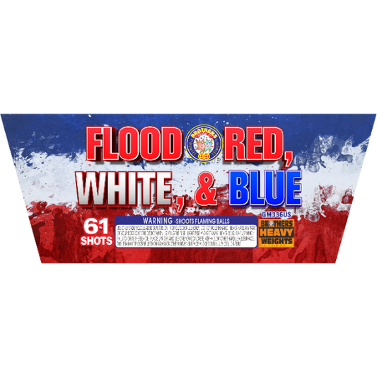 Flood Red, White, & Blue 61-Shot XL Aerial Cake