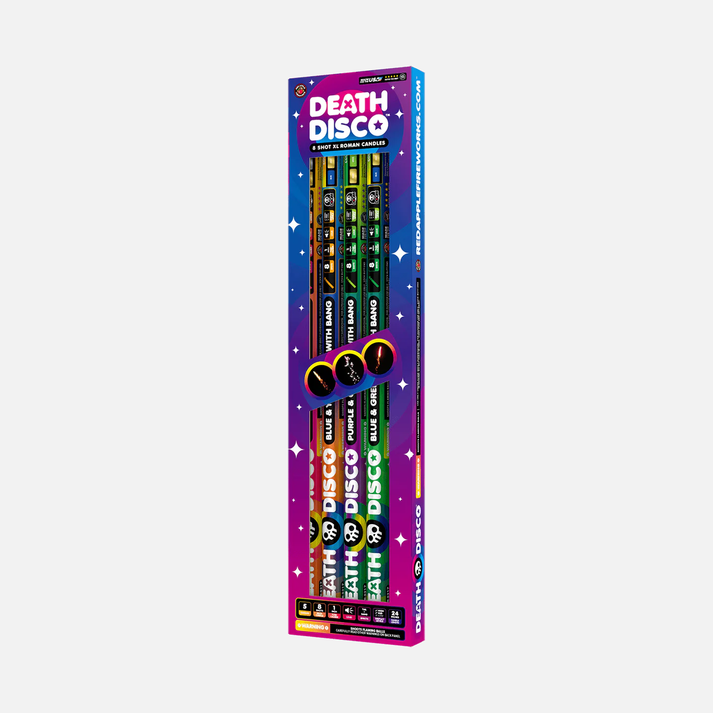 Death Disco 8-Shot XL Roman Candles