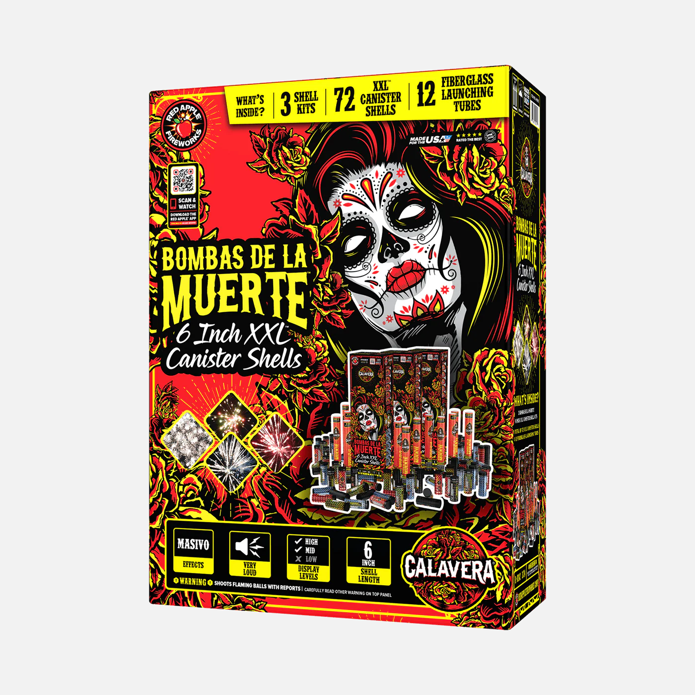 Bombas De La Muerte 24-Shot 6 in. XXL Canister Shells