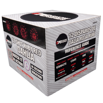 R/W/B Dahlia Asst (30 sec) 12-Shot Standard Aerial Cake | 1/3 Case