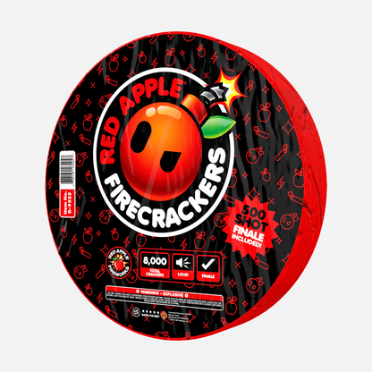 Petardos con efecto flash Red Apple® Bombs de 8000 tiros con final de 500 disparos