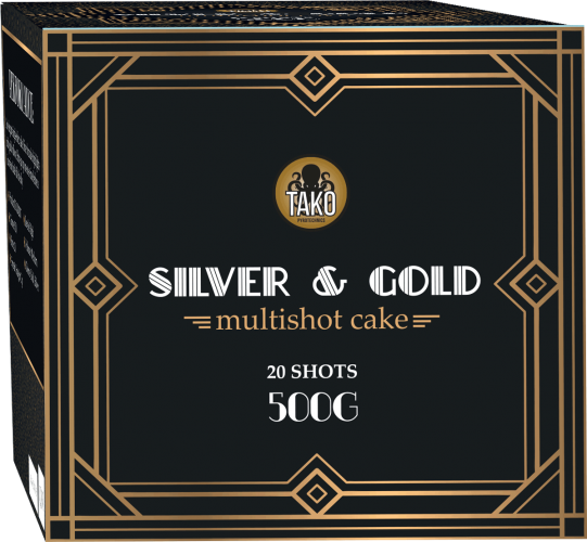 Silver & Gold 20-Shot XL Aerial Cake