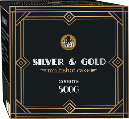 Silver & Gold 20-Shot XL Aerial Cake