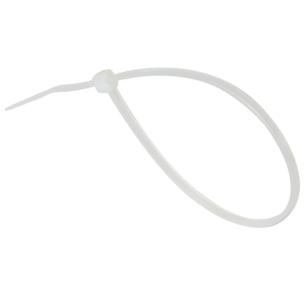 Bridas de nailon de 11 pulg., 48 lb de resistencia (blancas, paquete de 100)