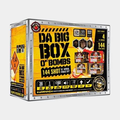 Caja Grande de Bombas XL® Juego de Fuegos Artificiales de 144 Disparos®