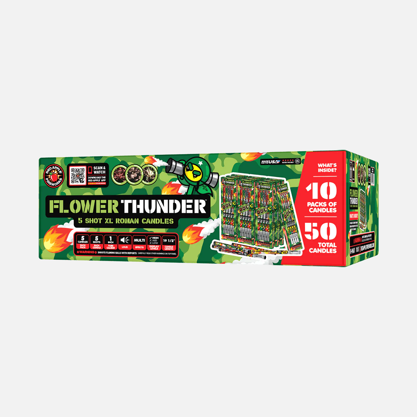 Flower Thunder 5-Shot XL Roman Candles