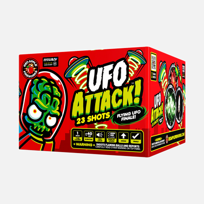 ¡Ataque OVNI!™ Juego de final aéreo XL® de 46 disparos® con OVNIs voladores.
