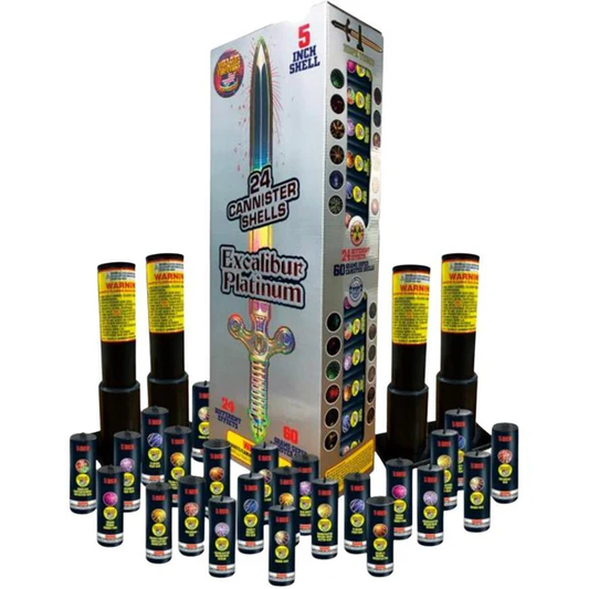 Excalibur Platinum 24-Shot 5 in. Canister Shell Kit