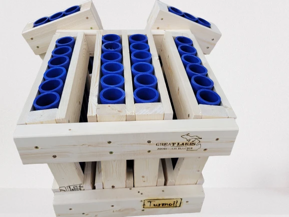 Great Lakes Mortar Racks™ TURMOIL 30-Shot Fan Rack