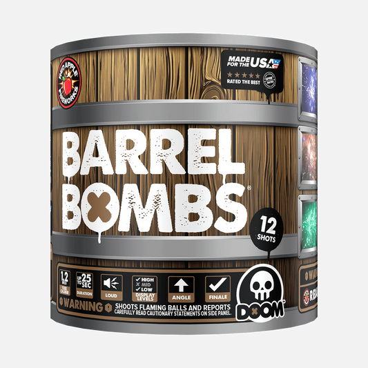 Barrel Bombs® Juego de Fuegos Artificiales Aéreos Finales Estándar de 48 Tiros®