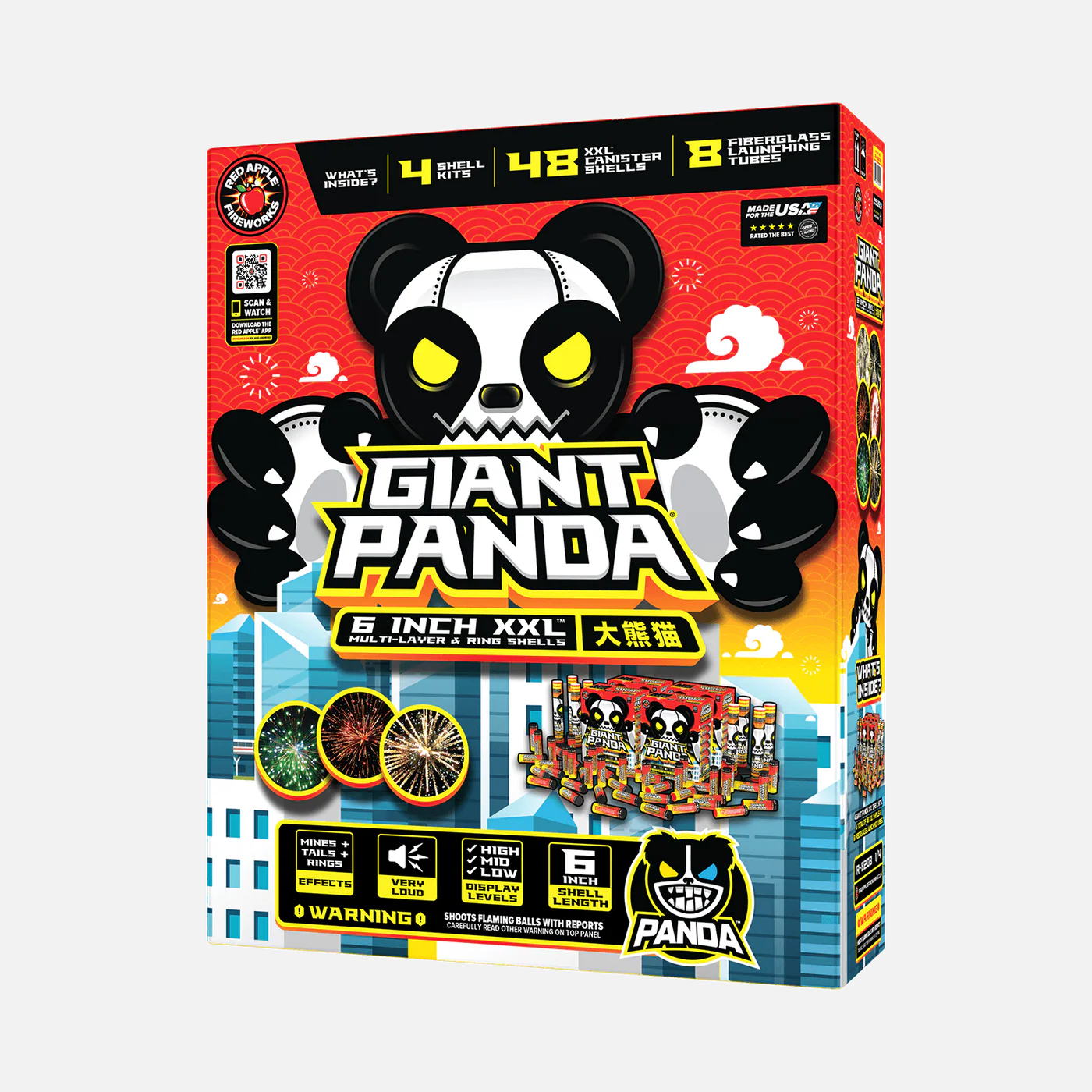 Giant Panda 12-Shot 6 in. XXL Canister Shells
