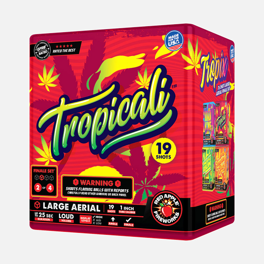 Tropix™ 76 disparos Juego de fuegos artificiales de final estándar®