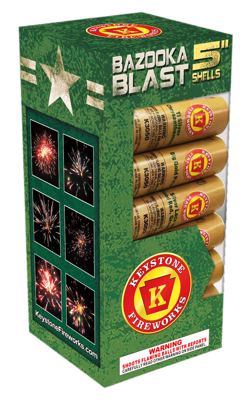 Bazooka Blast proyectiles de carcasa de 5 pulgadas y 6 disparos