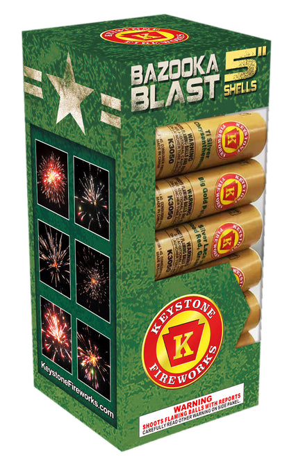 Bazooka Blast proyectiles de carcasa de 5 pulgadas y 6 disparos