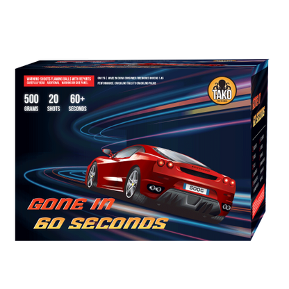 Gone in 60 Seconds 20-Shot XL Aerial Cake