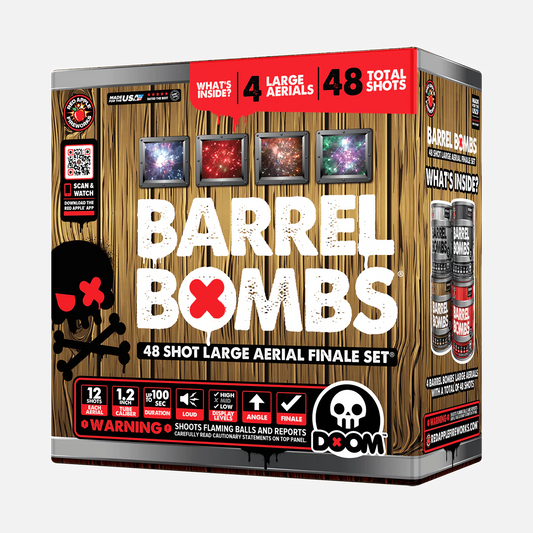 Barrel Bombs® Juego de Fuegos Artificiales Aéreos Finales Estándar de 48 Tiros®
