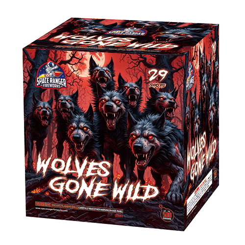Wolves Gone Wild 29-Shot XL Aerial Cake