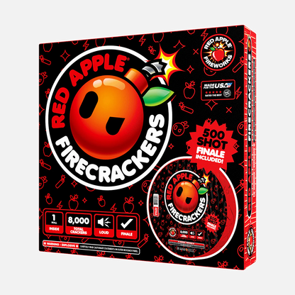 Petardos con efecto flash Red Apple® Bombs de 8000 tiros con final de 500 disparos
