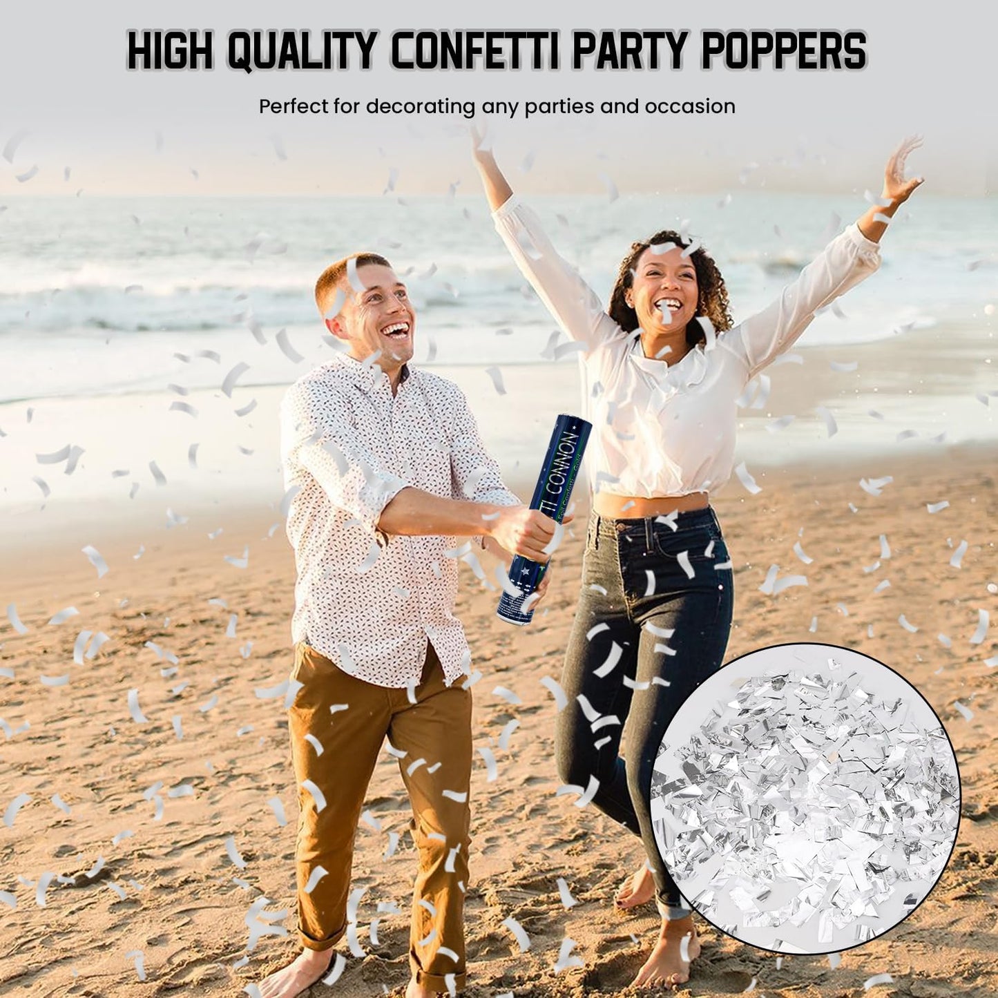 Confetti Popper (12 in, Silver Confetti)