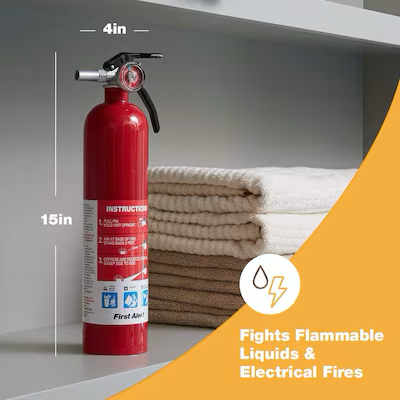 First Alert Home 1-A:10-B:C Residential Rechargeable Fire extinguisher