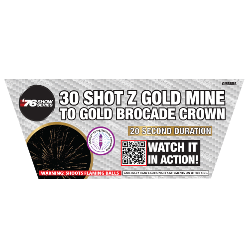 Z Gold Mine to Gold Brocade Crown (20sec) 30-Shot XL Aerial Cake