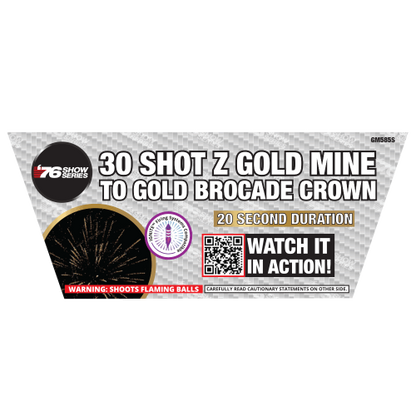 Z Gold Mine to Gold Brocade Crown (20sec) 30-Shot XL Aerial Cake