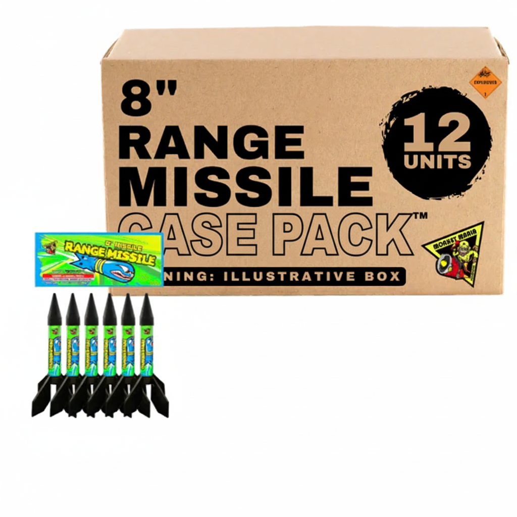 8" Range Missile 6-Shot Large Rocket | Case Pack™ 12/1