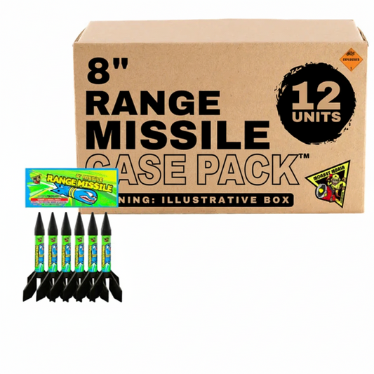 Cohete Grande de 8" "Range Missile" de 6 Tiros | Case Pack™ 12/1