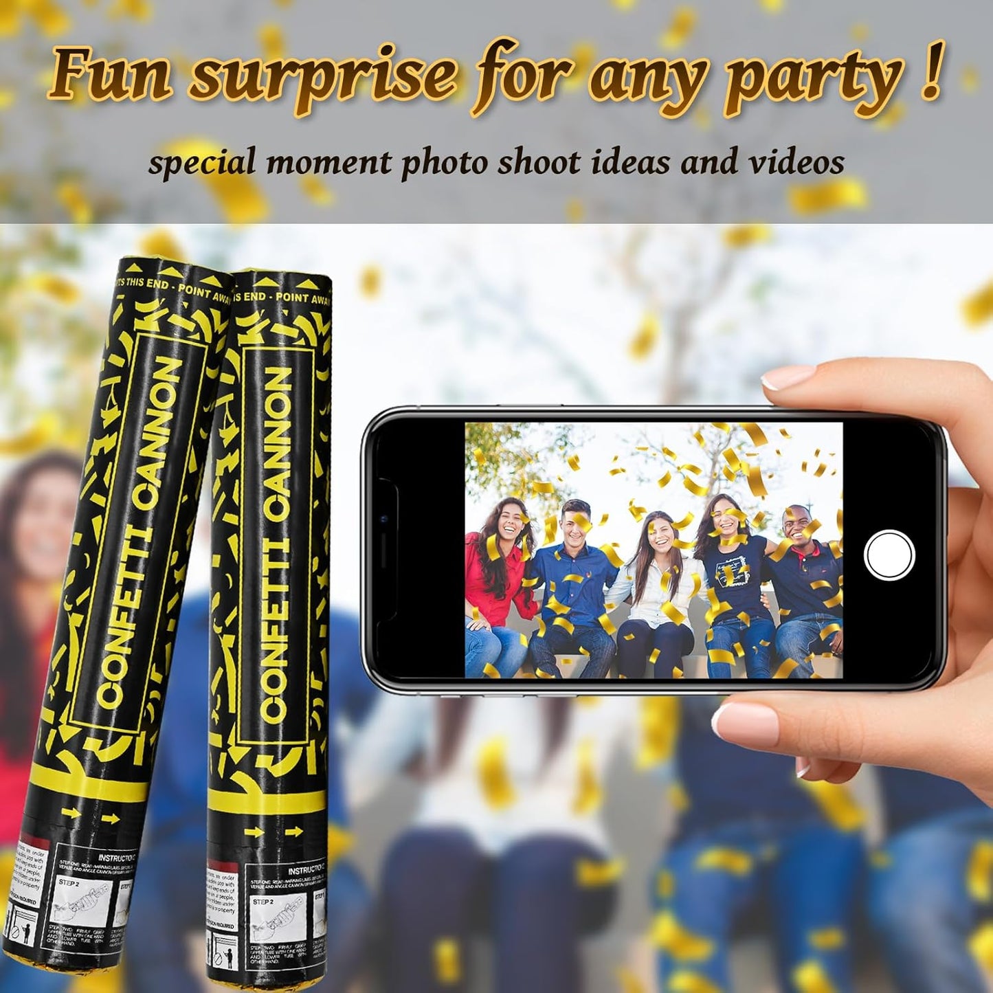 Confetti Popper (12 in, Gold Confetti)