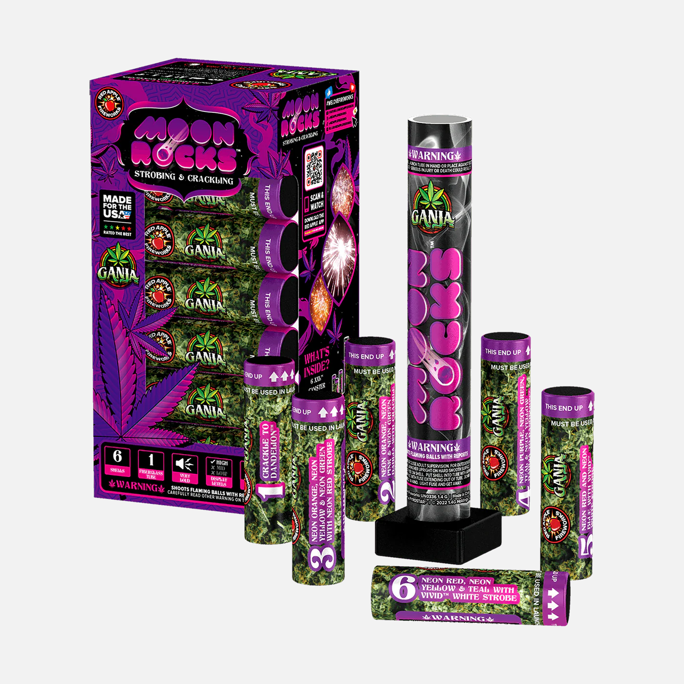 Ganja Moon Rocks 6-Shot 6 in. XXL Canister Shells