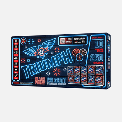 Black Friday Triumph® 25 disparos fuegos artificiales estándar