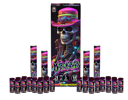 Mardi Gras Mayhem 5 in. 24-Shot Artillery Shell Kit