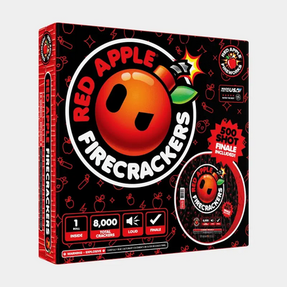 Petardos con efecto flash Red Apple® Bombs de 8000 tiros con final de 500 disparos