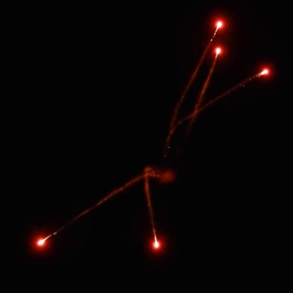 Red Swimming Stars w/ Red Strobe (60mm) Single Shot Pro-Line