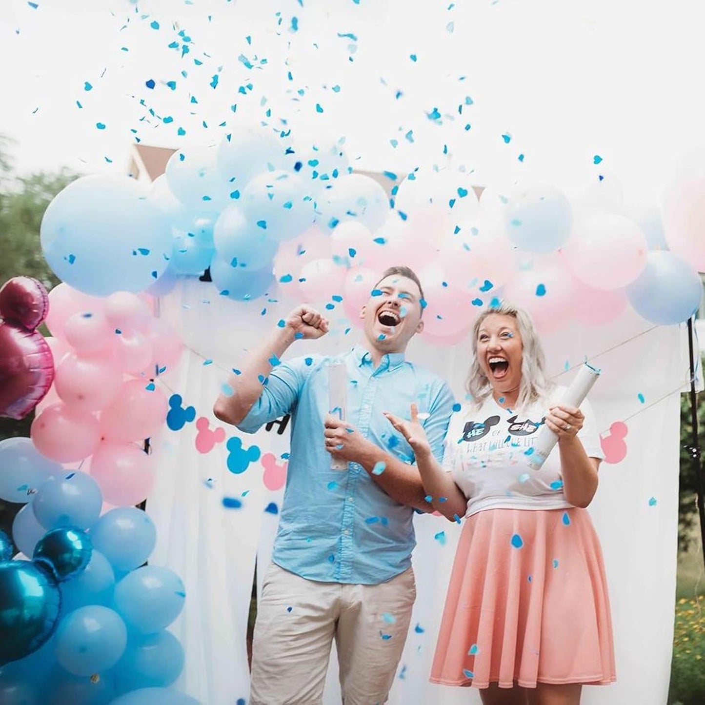 Gender Reveal Confetti Cannon (4-Pack, Blue)