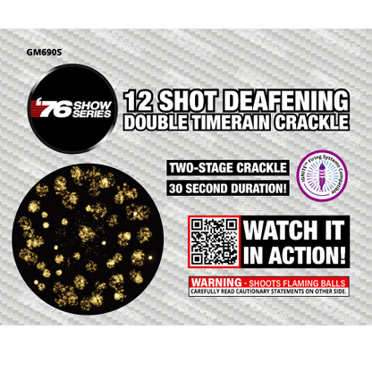 Double Timerain Crackle 12-Shot XL Aerial Cake