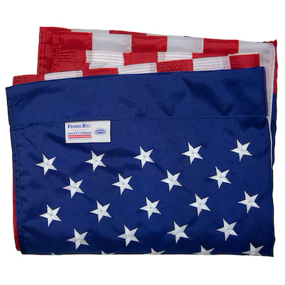 Valley Forge Flag 4.29-ft W x 2.42-ft H American Embroidered Banner