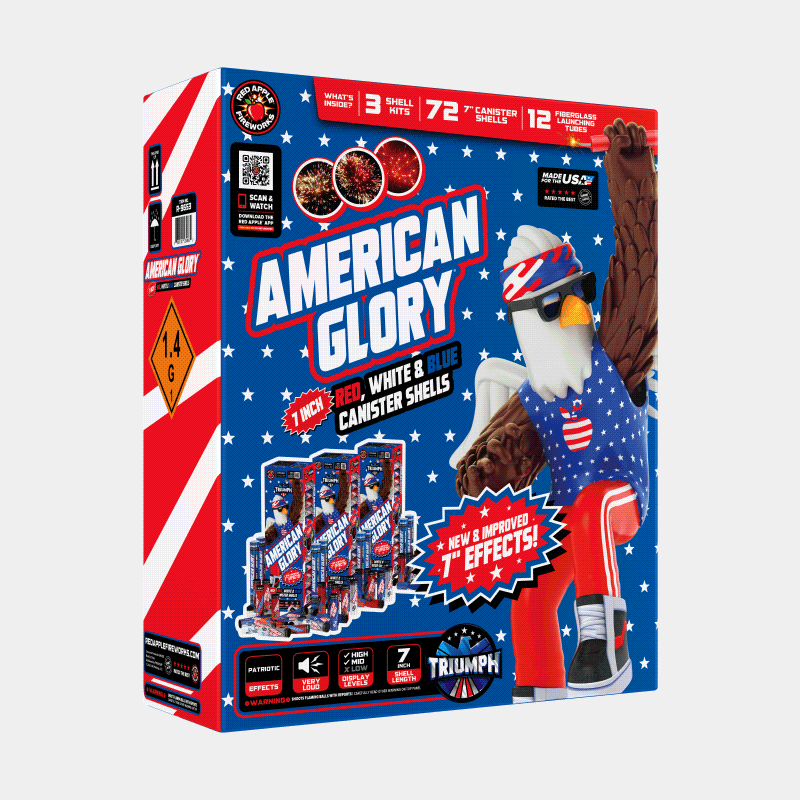American Glory 24-Shot 7 in. XXL Canister Shells