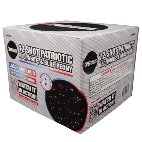 RWB Peony (30sec) 12-Shot XL Aerial Cake