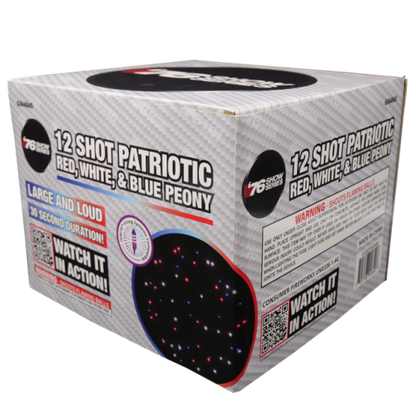 RWB Peony (30sec) 12-Shot XL Aerial Cake