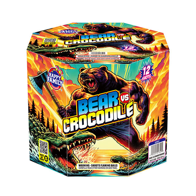 Bear VS Crocodile 12-Shot Standard Aerial Cake