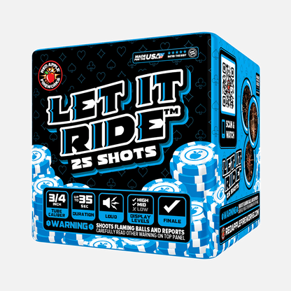 Let it Ride™ Pirotecnia aérea estándar de 25 disparos