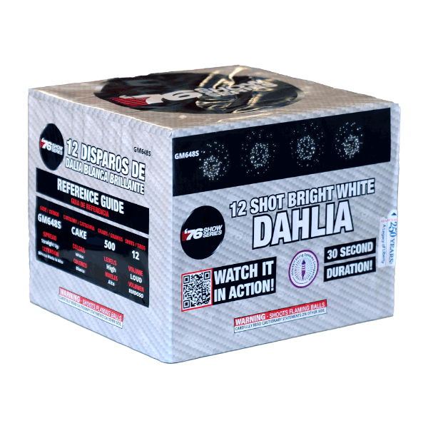 White Dahlia (30sec) 12-Shot XL Aerial Cake