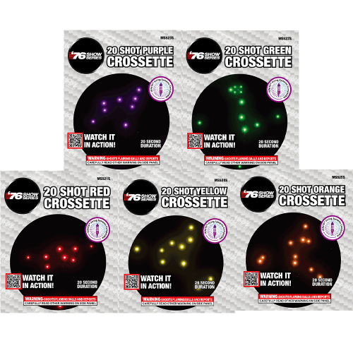 Crossette Assortment (20sec) 20-Shot Standard Aerial Cake
