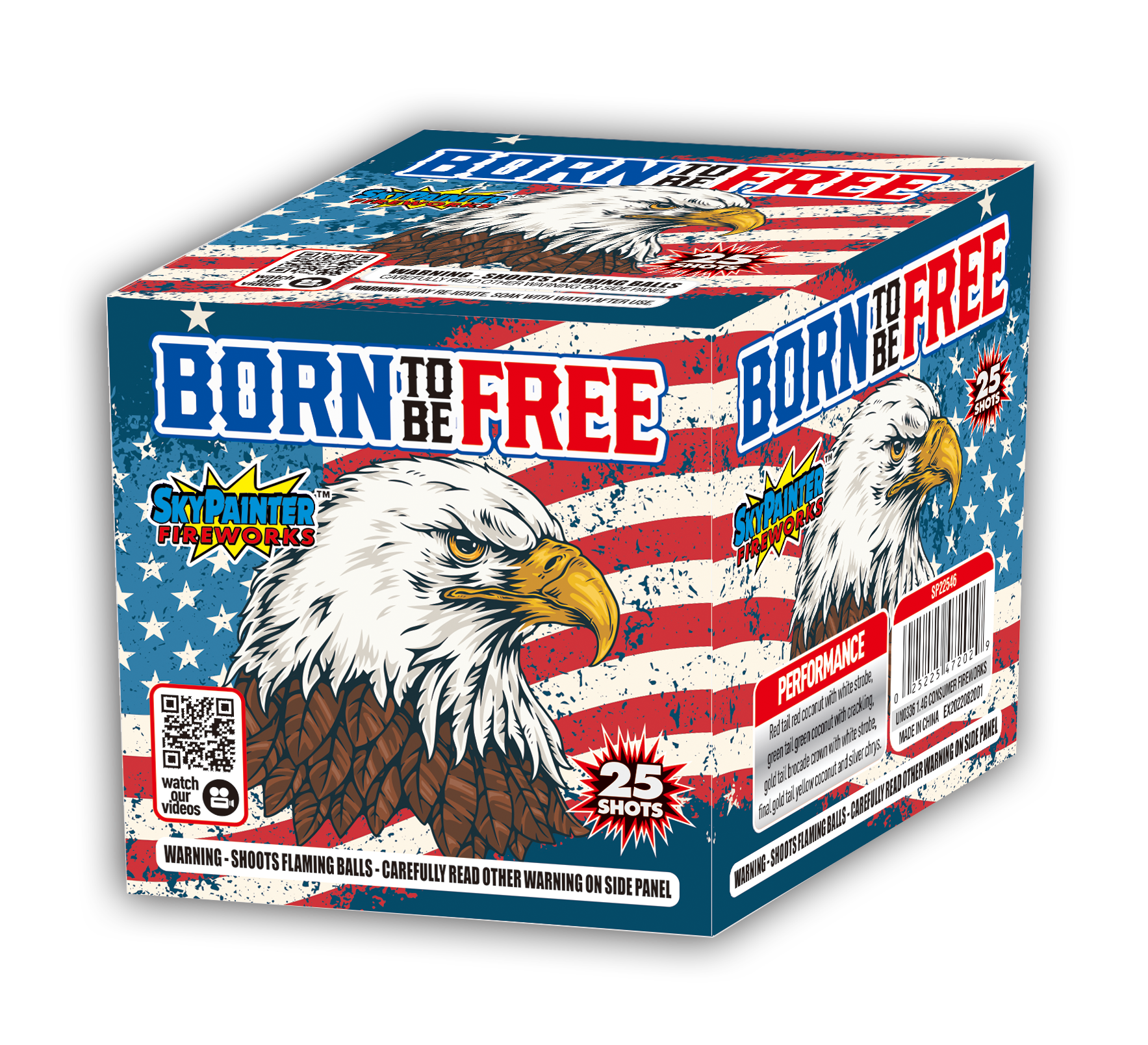 Born To Be Free 25-Shot Standard Aerial Cake – Elevated Fireworks