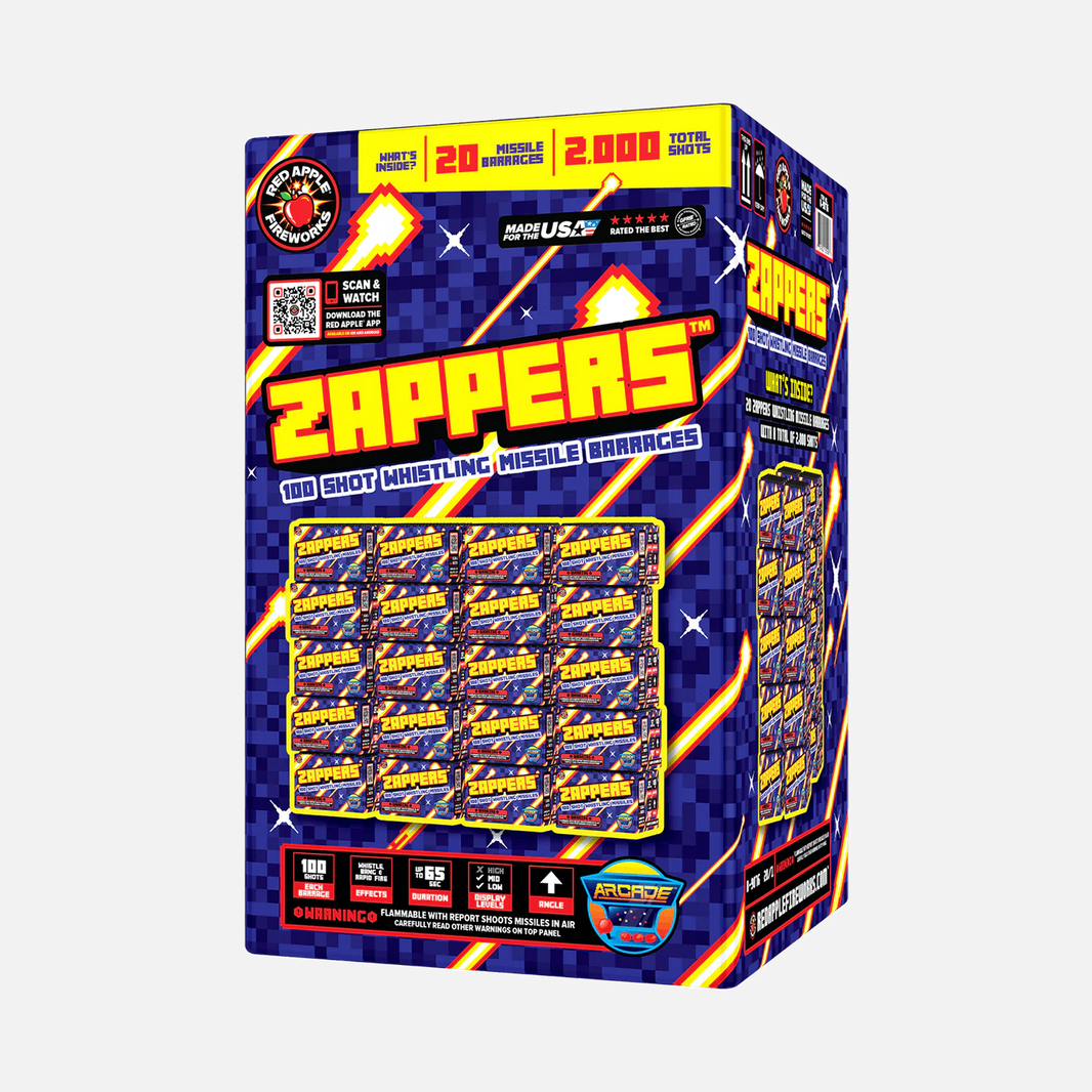 Zappers™ 100 disparos de barrera de misiles silbadores™