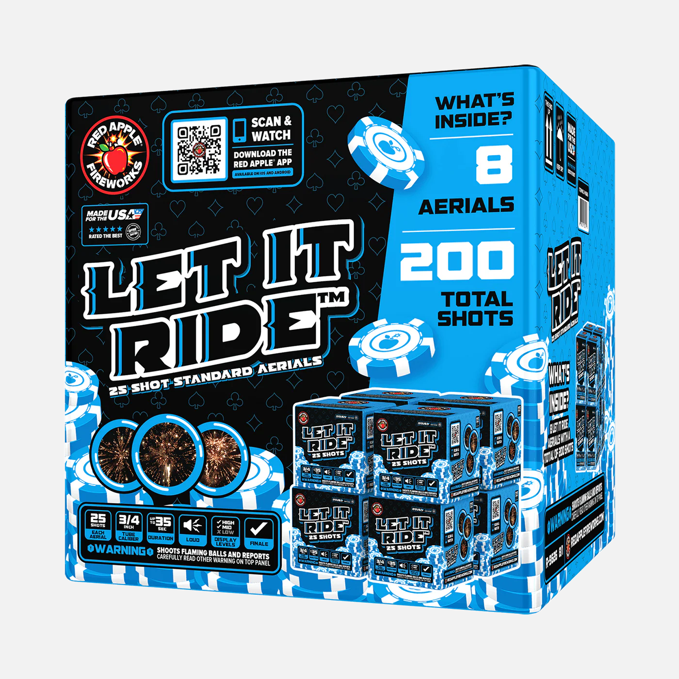 Let it Ride™ Pirotecnia aérea estándar de 25 disparos